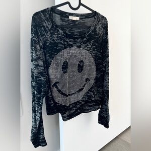 Forever 21 Charcoal Smiley Face Sweater